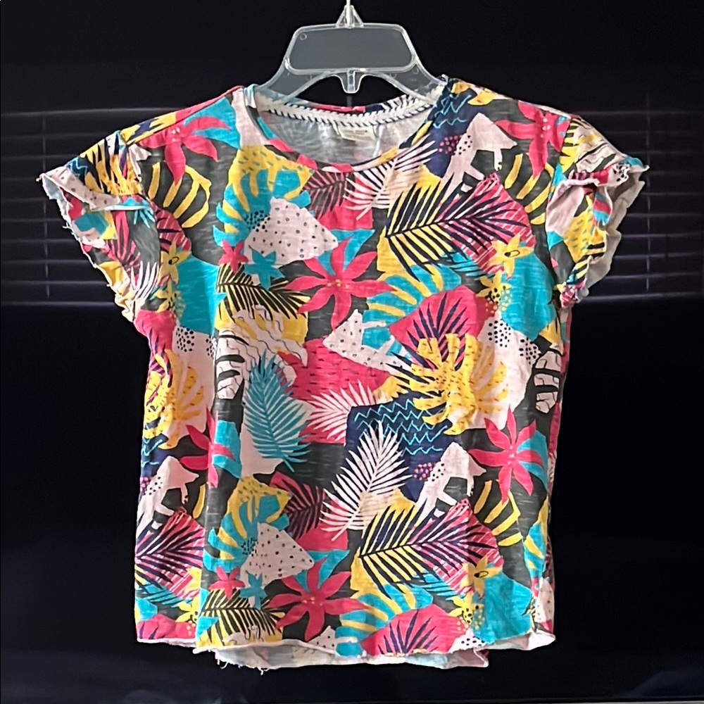 ZARA KIDS Tropical Print Short Sleeve Tee